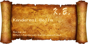 Kenderesi Bella névjegykártya